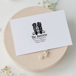 コリー縁どドッグカスタム差出人住所、 ラバースタンプ