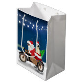 コリー縁どドッグクリスマスサンタクロース ミディアムペーパーバッグ (正面アングル)