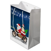 コリー縁どドッグクリスマスサンタクロース ミディアムペーパーバッグ (裏面アングル)