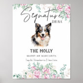 コリー縁どドッグシグネチャーのドリンク看板 ポスター (正面)