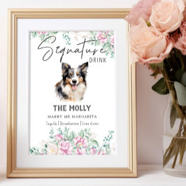 コリー縁どドッグシグネチャーのドリンク看板 ポスター