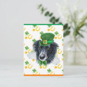 コリー縁どドッグシャムロックサンパトリックスの日 シーズンポストカード (スタンド正面)