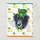 コリー縁どドッグシャムロックサンパトリックスの日 シーズンポストカード (正面)
