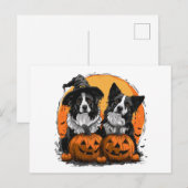 コリー縁どドッグスハロウィンジャックOランタン ポストカード (正面/裏面)