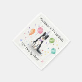 コリー縁どドッグバースデーパーティー スタンダードカクテルナプキン (角)