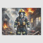 コリー縁どドッグファイアフィギューター – Decompage - 薄葉紙 (正面)