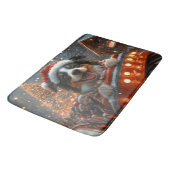 コリー縁どドッグローラーコースタークリスマス バスマット (アングル)