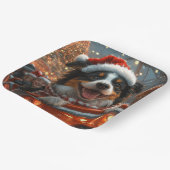 コリー縁どドッグローラーコースタークリスマス ペーパープレート (傾斜あり)