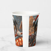 コリー縁どドッグローラーコースタークリスマス 紙コップ (右)