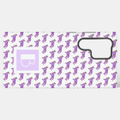 コリー縁どドッグ可愛いパープルシルエットモノグラム SAMSUNG GALAXYケース (裏面横)