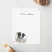 コリー縁どドッグ水パーソナライズされた色の子犬 ノートカード (正面/裏面インサイチュ)