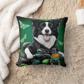 コリー縁どドッグ運転自転車セントパトリックの日 クッション (ブランケット)