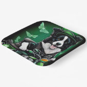 コリー縁どドッグ運転自転車セントパトリックの日 ペーパープレート (傾斜あり)