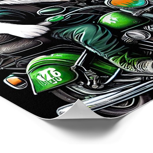 コリー縁どドッグ運転自転車セントパトリックの日 ポスター (角)