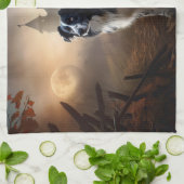 コリー縁どハロウィーン怖い キッチンタオル (折り畳み)