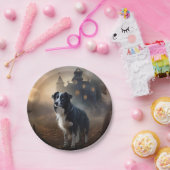 コリー縁どハロウィーン怖い ペーパープレート (パーティー)