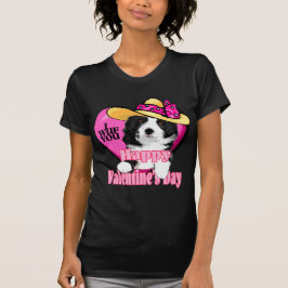 コリー縁どバレンタインの贈り物 Tシャツ