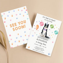 コリー縁どパウティドッグパピー誕生日ブルー