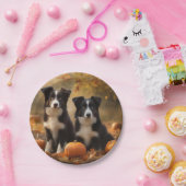 コリー縁どパピーオータムデライトカボチャ ペーパープレート (パーティー)