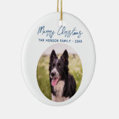 コリー縁どフォトファミリーメリークリスマス セラミックオーナメント (右)