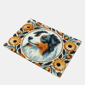 コリー縁どフラワーガーデン ドアマット (アングル)