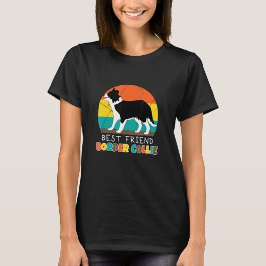 コリー縁どフリド犬のオーナー Tシャツ (正面)