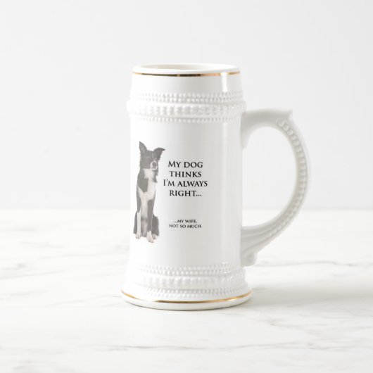 コリー縁どフ妻スタイン ビールジョッキ (右)