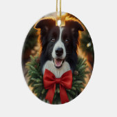 コリー縁どホリデーオーナメント セラミックオーナメント (右)