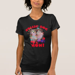 コリー縁どマ犬の愛最高の者ママ Tシャツ