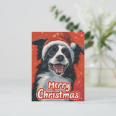 コリー縁どメリー・クリスマス ポストカード (スタンド正面)