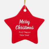 コリー縁どレッドドッグ&グリーンボウクリスマス セラミックオーナメント (裏面)