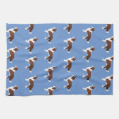 コリー縁どレッド犬ブリードサイドビューシルエット キッチンタオル (横)