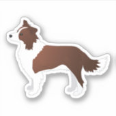コリー縁どレッド犬ブリードサイドビューシルエット シール (正面)