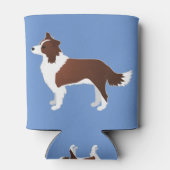 コリー縁どレッド犬ブリードサイドビューシルエット 缶クーラー (裏面)