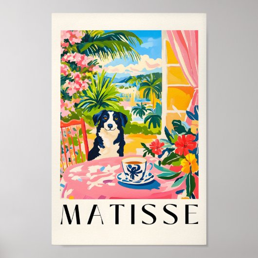 コリー縁どー飲みコーヒのポスター、キッおもしろいシュ ポスター (正面)