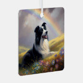 コリー縁ど名前をカスタムするメモリアルレインボーブリッジ メタルオーナメント (正面右)