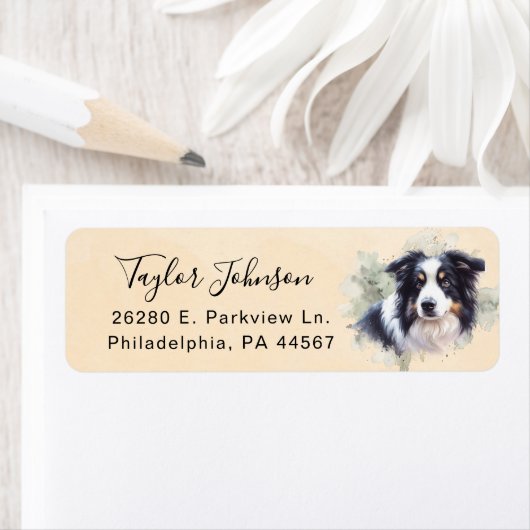コリー縁ど差出人住所ラベル ラベル (インサイチュ)