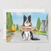 コリー縁ど引っ越しましたかわいい犬の動き 案内状 (正面)