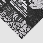 コリー縁ど白黒ドッグシャワーカーテン 薄葉紙 (詳細)