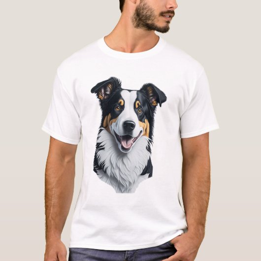 コリー縁ど顔 Tシャツ (正面)