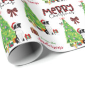 コリー縁ど、バードクリスマスツリー ラッピングペーパー (ロールコーナー)