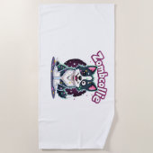 コリー縁どBCゾンビドッグハロウィーン必須T- ビーチタオル (正面)