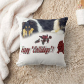 コリー トリカラー クリスマス クッション (ブランケット)