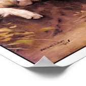 コリー・ドッグ・ガール・アンド・キャット・ポスタープリント ポスター (角)