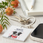 コリー・ハート・バンダナよ縁どり、お前は何だ キーホルダー (正面右)