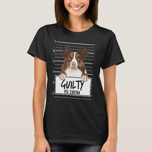 コリー・ムグショットの有罪の犬 Tシャツ (正面)