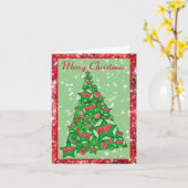 コリー ラフ ドッグ メリー クリスマス ツリー with スター カード (黄色い花)