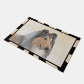 コリー（ラフ）絵画ズ-かわいいオリジナルの犬芸術 ドアマット (アングル)