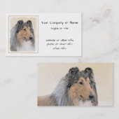 コリー（ラフ）絵画ズ-かわいいオリジナルの犬芸術 名刺 (正面/裏面)