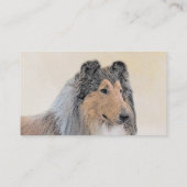 コリー（ラフ）絵画ズ-かわいいオリジナルの犬芸術 名刺 (裏面)